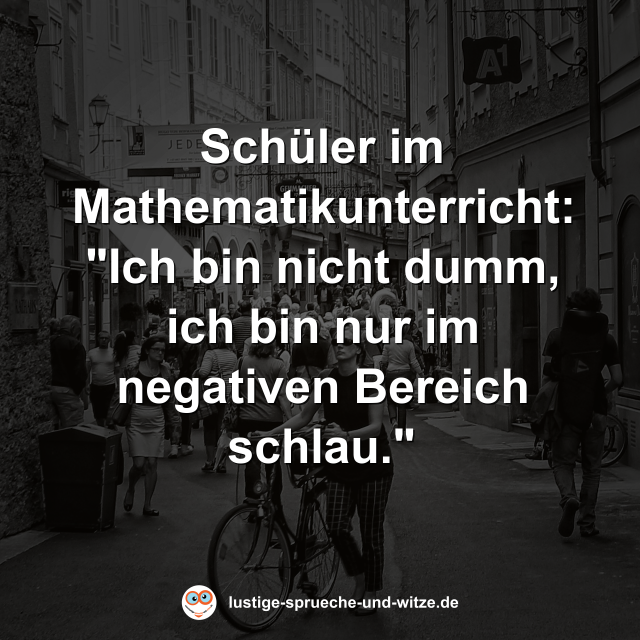 Sch&uuml;ler im Mathematikunterricht: "Ich bin nicht dumm, ich bin nur im negativen Bereich schlau."