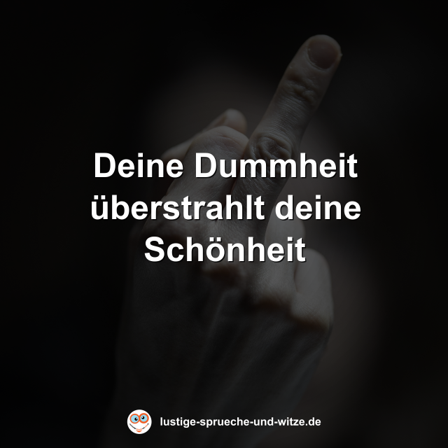 Deine Dummheit &uuml;berstrahlt deine Sch&ouml;nheit