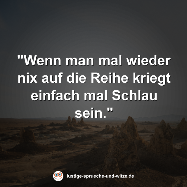 "Wenn man mal wieder nix auf die Reihe kriegt einfach mal Schlau sein."