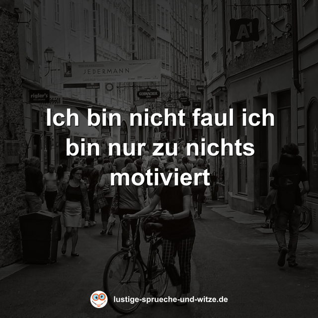 Ich bin nicht faul ich bin nur zu nichts motiviert