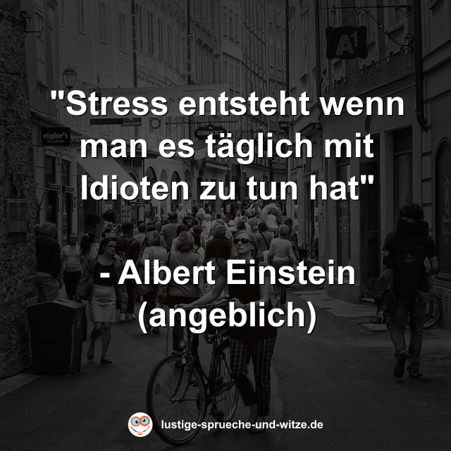 "Stress entsteht wenn man es t&auml;glich mit Idioten zu tun hat"  - Albert Einstein (angeblich)