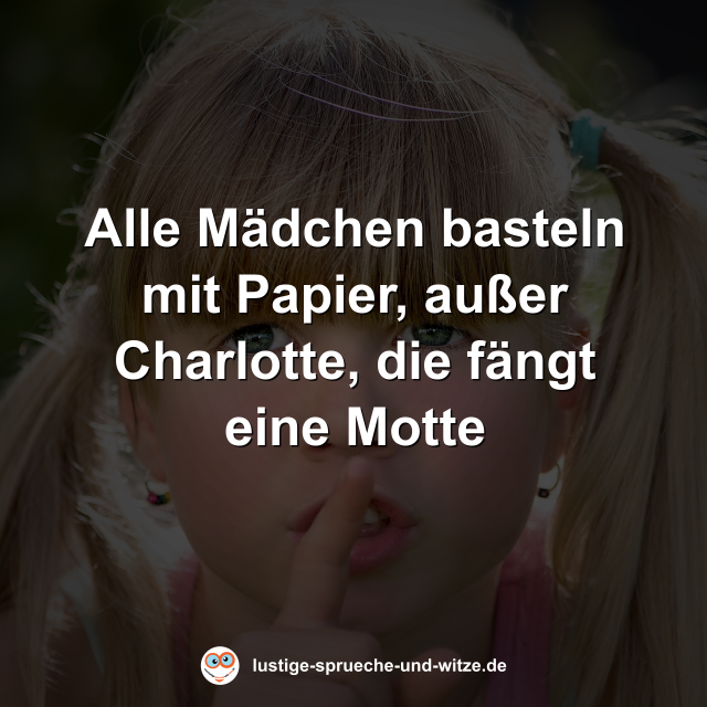 Alle M&auml;dchen basteln mit Papier, au&szlig;er Charlotte, die f&auml;ngt eine Motte