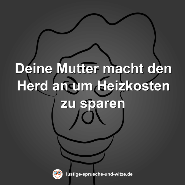 Deine Mutter macht den Herd an um Heizkosten zu sparen