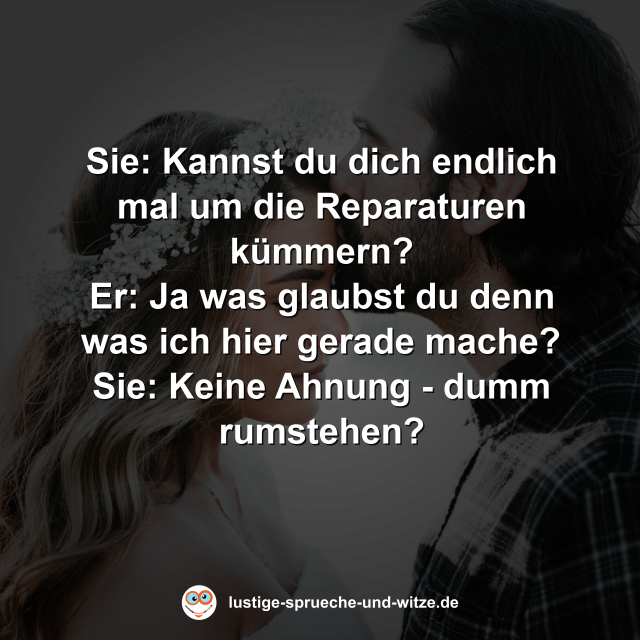 Kannst du dich endlich mal um die Reparaturen k&uuml;mmern?